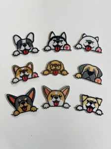 かわいいワンちゃん 柴犬 フレンチブルドッグ ハスキー 犬好き 刺繍ワッペン1枚