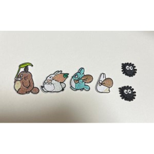 となりのトトロ クロスケ 刺繍 ワッペン 6枚セット かわいい 貼る 簡単 デコレーション&リメイク  幼稚園 保育園