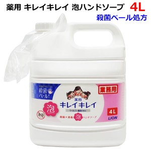 【送料無料】ライオン 薬用キレイキレイ 泡ハンドソープ 詰め替え用 4L 殺菌ベール処方 シトラスフルーティの香り 業務用 大容量 殺菌＋