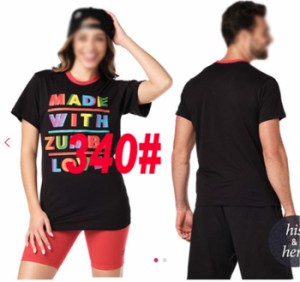 【即納】ZUMBAウェア ズンバ ヨガウェア ダンス衣装  スウェットジムウエア トレーニング 男女兼用 Tシャツ T340-Y