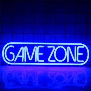 GAME ZONEネオンサイン ゲーマーLEDネオンライト ゲームゾーンネオンサイン ゲームルームの装飾 パブ 友達 男の子向けギフト（青） LED04