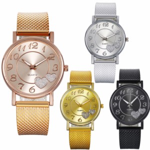ハート レディース 腕時計 キラキラ オシャレ シンプルカジュアル ビジュアル プレゼント PUレザー素材 ベルト 安い