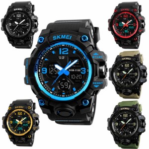 SKMEI ファッション男性 スポーツウォッチ スポーツ腕時計 ランニングウォッチ LED デジタル カジュアル 時計 腕時計 ウォッチ カラーウ
