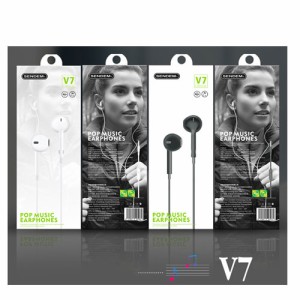 V7 スマートフォン イヤフォン ボリューム イヤホン android Iphone マイク付き 高音質 マイク付 アンドロイド かわいい ヘッドホン 3.5m