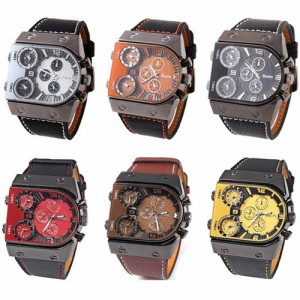 3-MOVT腕時計 メンズ 腕時計 ビッグフェイス仕様 クオーツ FASHION腕時計 メンズ ラウンド オシャレ シンプルカジュアル ビジュアル シル