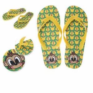 【正規品】PANCOAT パンコート アヒル 靴 sandal サンダル POPMONG PRINT FLIP FLOP (SUNFLOWER YELLOW) キャラクター ビーチサンダル 夏