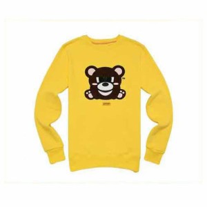 【正規品】PANCOAT パンコート POPTEDDY FLEECE CREW NECK (BANANA YELLOW) キャラクター トレーナー 長袖 クルーネック Tシャツ 長袖 ト