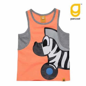 【正規品】PANCOAT パンコート キャラクター T-シャツ BIG POPZEBY KIDS SLEEVELESS T-SHIRTS (POP ORANGE) 半袖 夏 可愛い Tシャツ 韓国