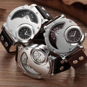 2フェイス腕時計 メンズ腕時計 ビッグフェイス仕様 クオーツ FASHION腕時計 メンズ ラウンド オシャレ シンプルカジュアル ビジュアル シ