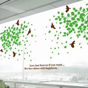 ウォールステッカー 木と蝶々 シール式 インテリア 壁シール wall sticker 壁紙 北欧 飾り 内装 カッティングシート DIY リフォーム パー