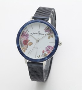 【AMORE DOLCE】 アモーレドルチェ 三針 腕時計 レディース 1年保証 専用BOX保証書 ステンレスメッシュベルト