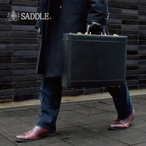 【SADDLE】 サドル レザーアタッシュケース メンズ A3ファイル ダイヤルロック付き 日本製 豊岡製鞄 牛革 姫路革 横 横型 黒 KBN01043