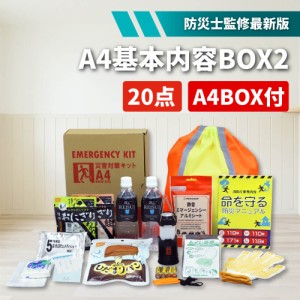 防災セット 基本BOX2 A4サイズ 本棚や引出しに収納出来る ブック型 防災グッズ セット A4ファイルサイズ ピースアップ 災害備蓄用 非常用