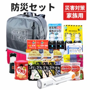 家族用 防災セット 防災グッズ セット 避難セット ピースアップ 非常用持ち出し袋 防災リュック 中身 家族分 子供用 女性用 防災用品セッ