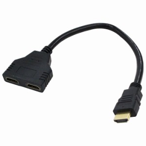 HDMI 2分配器 スプリッター 1080p 1入力 2出力 映像分配器 画面共有 同時出力 パソコン テレビ TV HDMI19ピン（オス) HDMI19ピン(メス)×