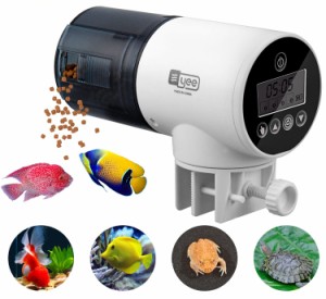 魚自動給餌器 餌やり器 オートフィーダー 熱帯魚 金魚 水族水槽用 多段階&多回転数 自動餌やり機 配給量調節可能 静音 留守中の餌やり