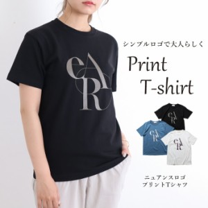 【N1】tシャツ レディース 半袖 ロゴ ティーシャツ 白 丸首 トップス カットソー ゆったり カジュアル おしゃれ 綿100% コットン ロゴtシ