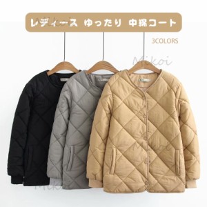 キルティングジャケット レディース 中綿コート ダウンジャケット ショート丈 大きいサイズ ゆったり 防寒 冬 アウター 冬物