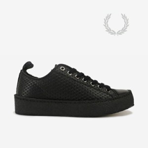 ΔFRED PERRY｜Geoge Cox Texturd Leather Pop Boy/ フレッドペリー/ジョージ コックス テクスチャード レザー ポップ ボーイ/ブラック #