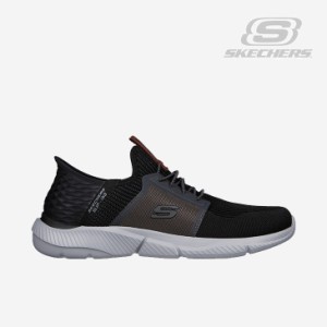 ・SKECHERS｜Slip-Ins Ingram Bracket/ スケッチャーズ/スリップインズ イングラム ブラケット ニット/ブラックｘグレー #