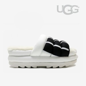 ＊UGG｜W Maxi Slide Logo/ アグ/マキシ スライド ロゴ/ホワイト #