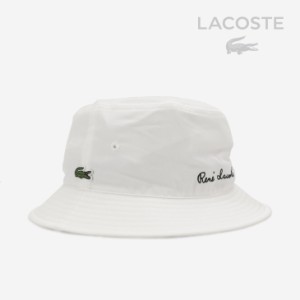 ・LACOSTE｜W Script Name Stitch Hat/ ラコステ/スクリプト ネーム スティッチ ハット/ホワイト #