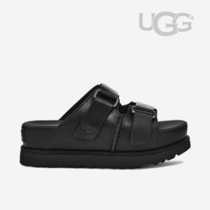 ・UGG｜W Goldenstar Hi Slide Leather/ アグ/ゴールデンスター ハイ スライド レザー プラットフォーム/ブラック #