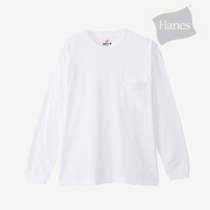 ・HANES｜Beefy LS Pocket T-Shirt/ ヘインズ/ビーフィー LS ポケット T-シャツ/White #