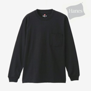 ・HANES｜Beefy LS Pocket T-Shirt/ ヘインズ/ビーフィー LS ポケット T-シャツ/Black #