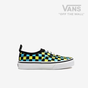 ＊VANS｜K Authentic Elastic Lace Neon Glow Check/ ヴァンズ/オーセンティック エラスティック レース ネオン グロー チェック/ブラッ