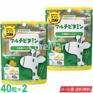 おやつにサプリ ZOO  マルチビタミン 40粒◆2袋セット 日本製 ユニマットリケン メール便 送料無料 チュアブルタイプ マルチビタミン サ