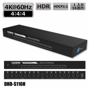 【16分配+HDCP解除】DAIAD HDMI 分配器 1入力16出力 4K 60Hz HDR 同時出力 HDCP2.3 18Gbps HDMIスプリッター EDID手動設定 PS5 Xbox 1080