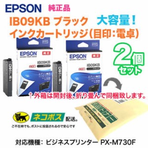 ※送料無料【純正品 2個セット】 EPSON／エプソン 純正インクカートリッジ IB09KB （目印：電卓） 大容量 ブラック 純正品 新品