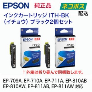 【送料無料！】 EPSON／エプソン 純正インクカートリッジ ITH-BK ブラック 2個セット (目印：イチョウ） ※代引決済不可