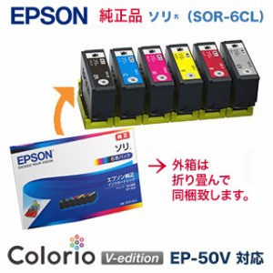 【送料無料】EPSON／エプソン 純正インクカートリッジ SOR-6CL 6色パック （目印：ソリ）（EP-50V 対応）※代引決済不可