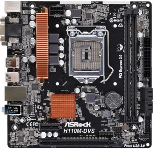 ASROCK H110M-DVS R3.0 Motherboard Intel H110 LGA1151 DDR4 中古