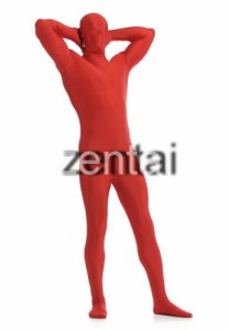 全身タイツ 赤 男性女性兼用 Lサイズ ゼンタイ コスプレ ZENTAI レオタード ボディースーツ 仮装 イベント コスチューム 戦隊