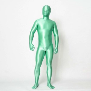 全身タイツ 超光沢 緑 男性女性兼用 2XLサイズ ゼンタイ コスプレ ZENTAI レオタード ボディースーツ 仮装 イベント コスチューム 戦隊