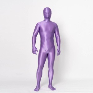 全身タイツ 超光沢 紫 男性女性兼用 Sサイズ ゼンタイ コスプレ ZENTAI レオタード ボディースーツ 仮装 イベント コスチューム 戦隊