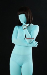 全身タイツ 薄い生地 水色 男性女性兼用 Mサイズ ゼンタイ コスプレ ZENTAI レオタード ボディースーツ 仮装 コスチューム 戦隊