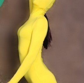 全身タイツ 薄い生地 黄色い 男性女性兼用 EMサイズ ゼンタイ コスプレ ZENTAI レオタード ボディースーツ 仮装 コスチューム 戦隊