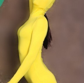 全身タイツ 薄い生地 黄色い 男性女性兼用 EXLサイズ ゼンタイ コスプレ ZENTAI レオタード ボディースーツ 仮装 コスチューム 戦隊