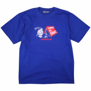 ミシュラン MICHELIN ビバンダム  Tシャツ 半袖 ブルー ブラウン 青 茶 Camp キャンプ ミシュランマン クリックポスト メール便