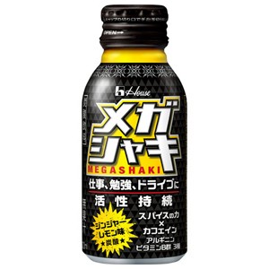 ハウス メガシャキ100ml  × 6個 冴えた刺激  眠気スッキリ! 栄養ドリンク 炭酸 オリゴ糖 ビタミン 栄養 眠気 運転 受験勉強 