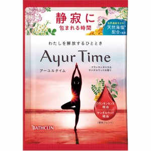 アーユルタイム フランキンセンス& サンダルウッドの香り 40g 入浴剤 自然の恵み サポート バスソルト 天然海塩 植物由来の保湿成分 