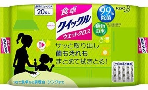 食卓クイックル 除菌シート ウエットクロス ほのかな緑茶の香り(20枚入) 