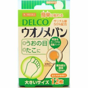 【 第2類医薬品 】 ウオノメバン 大きいサイズ 12枚入  治療 原因 芯 取り方 薬 足裏 穴歩くと 痛い魚の目 膿んだ 液 かゆい 化膿 市販薬