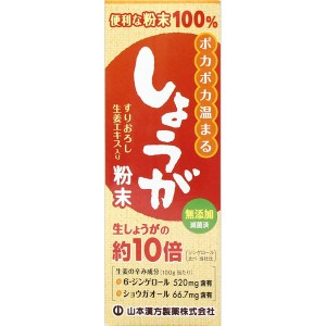 山本漢方 しょうが粉末100％ すりおろし生姜エキス入り(25g) 生姜粉末 生姜パウダー 野菜 植物由来