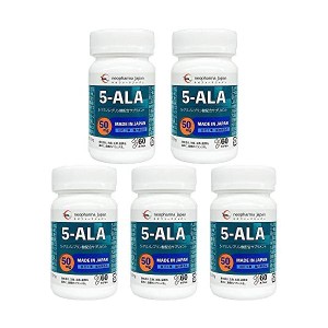 5-ALA サプリメント 50mg アミノ酸 5-アミノレブリン酸 配合 サプリ 60粒 5個セット まとめ買い 日本製