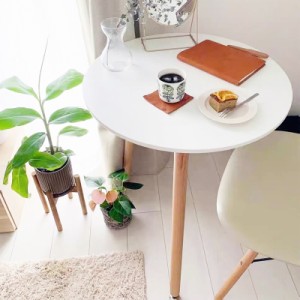 丸テーブル カフェテーブル イームズ ダイニングテーブル 円型 食卓 直径約60×高さ約70cm 円形丸型 カフェ テーブル 北欧 木製　一人暮